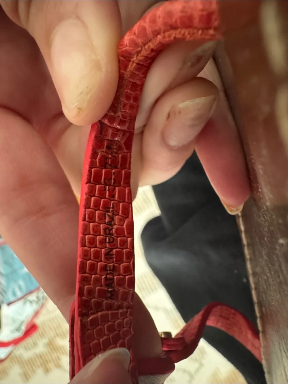 Tory Burch Red Leather Logo Thong Sandals